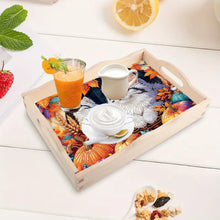 Load image into Gallery viewer, Wooden Butterfly and Flowers 5D DIY Diamond Painting Serving Tray for Home Decor