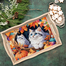 Load image into Gallery viewer, Wooden Butterfly and Flowers 5D DIY Diamond Painting Serving Tray for Home Decor