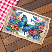 Load image into Gallery viewer, Wooden Butterfly and Flowers 5D DIY Diamond Painting Serving Tray for Home Decor