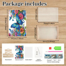 Load image into Gallery viewer, Wooden Butterfly and Flowers 5D DIY Diamond Painting Serving Tray for Home Decor