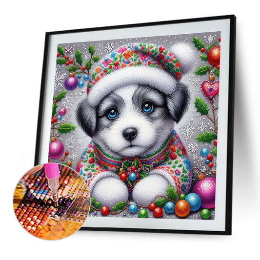 Diamond Painting - Full Round - Christmas dog (40*40CM)