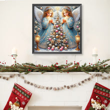 Load image into Gallery viewer, Diamond Painting - Full Round - Christmas tree and angel (40*40CM)