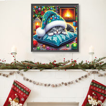 Load image into Gallery viewer, Diamond Painting - Full Round - Christmas cat (40*40CM)