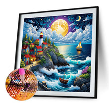 Load image into Gallery viewer, Diamond Painting - Full Round - Night Seaside town (50*50CM)