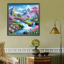 Load image into Gallery viewer, Diamond Painting - Full Round - Landscape, flowers and birds (50*50CM)