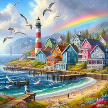 Load image into Gallery viewer, Diamond Painting - Full Round - Seaside town (50*50CM)