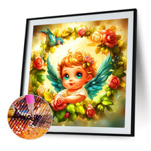Load image into Gallery viewer, Diamond Painting - Full Round - Bluebird wreath angel girl (40*40CM)