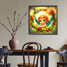 Load image into Gallery viewer, Diamond Painting - Full Round - Bluebird wreath angel girl (40*40CM)
