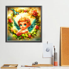 Load image into Gallery viewer, Diamond Painting - Full Round - Bluebird wreath angel girl (40*40CM)
