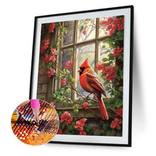 Load image into Gallery viewer, Diamond Painting - Full Round - Flower branch cardinal in front of the window (40*50CM)