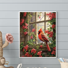 Load image into Gallery viewer, Diamond Painting - Full Round - Flower branch cardinal in front of the window (40*50CM)