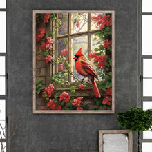 Load image into Gallery viewer, Diamond Painting - Full Round - Flower branch cardinal in front of the window (40*50CM)