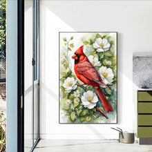 Load image into Gallery viewer, Diamond Painting - Full Round - White flower cardinal (40*60CM)