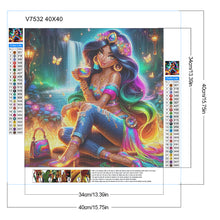 Load image into Gallery viewer, Diamond Painting - Full Round - Colored hair jasmine princess (40*40CM)