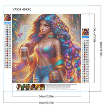 Load image into Gallery viewer, Diamond Painting - Full Round - Braided girl (40*40CM)