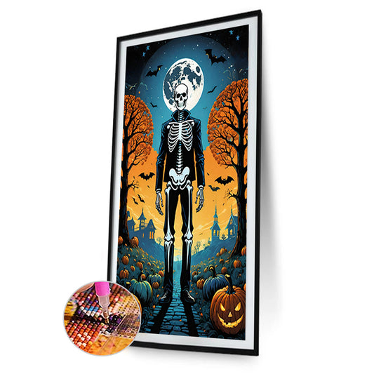 Diamond Painting - Full Round - Halloween night skeleton man (40*70CM)
