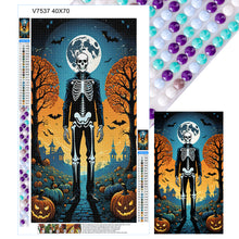 Load image into Gallery viewer, Diamond Painting - Full Round - Halloween night skeleton man (40*70CM)