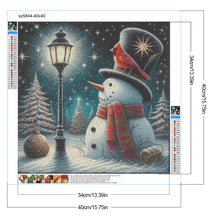 Load image into Gallery viewer, Diamond Painting - Full Round - Winter Street Light Snowman (40*40CM)