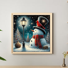 Load image into Gallery viewer, Diamond Painting - Full Round - Winter Street Light Snowman (40*40CM)