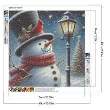 Load image into Gallery viewer, Diamond Painting - Full Round - Winter Street Light Snowman (40*40CM)
