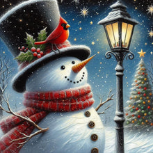 Load image into Gallery viewer, Diamond Painting - Full Round - Winter Street Light Snowman (40*40CM)