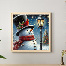 Load image into Gallery viewer, Diamond Painting - Full Round - Winter Street Light Snowman (40*40CM)