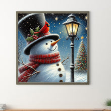 Load image into Gallery viewer, Diamond Painting - Full Round - Winter Street Light Snowman (40*40CM)