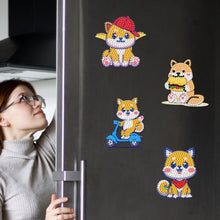 Load image into Gallery viewer, 6Pcs Acrylic Animals Diamond Painting Refrigerator Magnet for Fridge Whiteboards