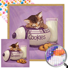 Load image into Gallery viewer, Diamond Painting - Full Round - Cat in a jar (30*30CM)