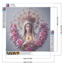 Load image into Gallery viewer, Diamond Painting - Full Round - Virgin Mary and roses (40*40CM)