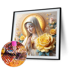 Load image into Gallery viewer, Diamond Painting - Full Round - Yellow roses and Virgin Mary (40*40CM)