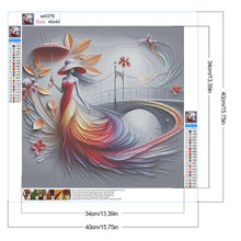 Load image into Gallery viewer, Diamond Painting - Full Round - Girl holding an umbrella on the bridge (40*40CM)