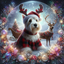 Load image into Gallery viewer, Diamond Painting - Full Round - Christmas Puppy (40*40CM)