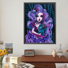 Load image into Gallery viewer, Diamond Painting - Full Round - Triangle beast and purple-haired girl (40*50CM)