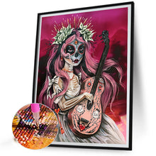 Load image into Gallery viewer, Diamond Painting - Full Round - Girl with pink hair in ghost makeup (40*50CM)