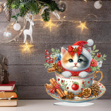 Load image into Gallery viewer, Acrylic Special Shape Christmas Cat Desktop Diamond Art Kits Bedroom Table Decor