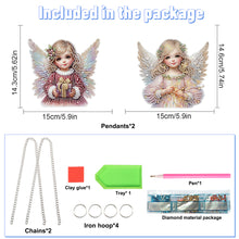 Load image into Gallery viewer, 2pcs Christmas Angel Diamond Art Hanging Pendant Diamond Painting Home Decor