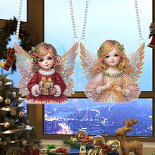 Load image into Gallery viewer, 2pcs Christmas Angel Diamond Art Hanging Pendant Diamond Painting Home Decor
