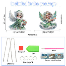 Load image into Gallery viewer, 2pcs Christmas Angel Diamond Art Hanging Pendant Diamond Painting Home Decor