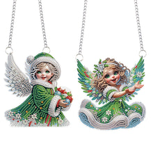 Load image into Gallery viewer, 2pcs Christmas Angel Diamond Art Hanging Pendant Diamond Painting Home Decor