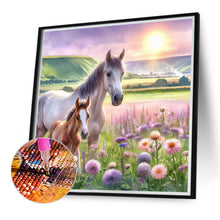 Load image into Gallery viewer, Diamond Painting - Full Round - Horse in a prairie flower field (40*40CM)