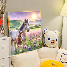 Load image into Gallery viewer, Diamond Painting - Full Round - Horse in a prairie flower field (40*40CM)