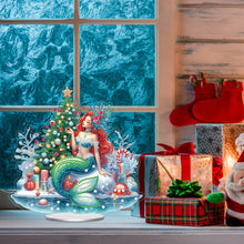 Load image into Gallery viewer, Acrylic Special Shape Xmas Tree Mermaid Table Top Diamond Painting Ornament Kits