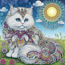 Load image into Gallery viewer, 4pcs Diamond Painting - Partial Special Shaped - White Cat Butterfly Whale Parrot (30*30CM)