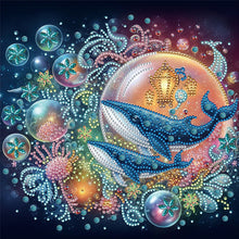 Load image into Gallery viewer, 4pcs Diamond Painting - Partial Special Shaped - White Cat Butterfly Whale Parrot (30*30CM)