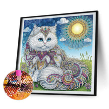 Load image into Gallery viewer, 4pcs Diamond Painting - Partial Special Shaped - White Cat Butterfly Whale Parrot (30*30CM)