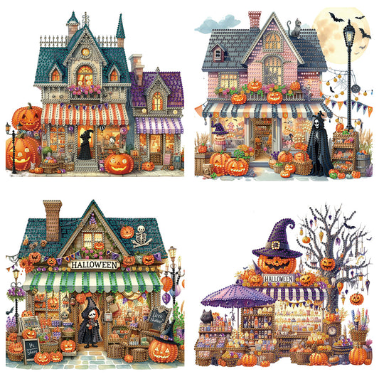 4pcs Diamond Painting - Partial Special Shaped - Halloween Series (30*30CM)