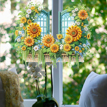 Load image into Gallery viewer, Acrylic DIY Diamond Painting Hanging Pendant Home Decor (Sunflower Window)