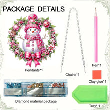 Load image into Gallery viewer, Acrylic DIY Diamond Painting Hanging Pendant Home Decor (Snowman Wreath)