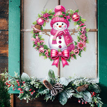 Load image into Gallery viewer, Acrylic DIY Diamond Painting Hanging Pendant Home Decor (Snowman Wreath)